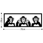Wallity Three Monkeys - M Escultura de pared de metal negra
